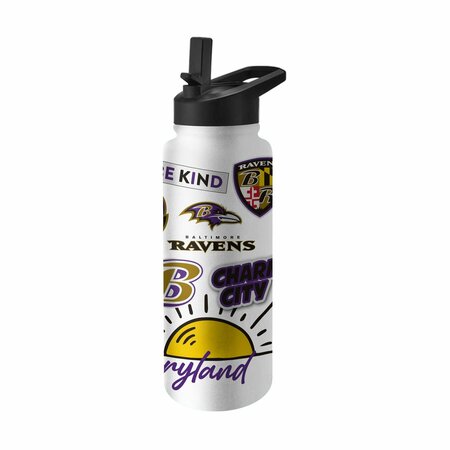 LOGO BRANDS Baltimore Ravens 34oz Native Quencher Bottle 603-S34QB-63